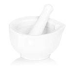 LEETOYI Porcelain Mortar and Pestle Set, Ceramic Herb Bowl Pesto Powder (3.3-inch)