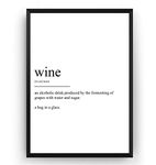 Magic Posters Wine Definition Print - Dorm Poster Kitchen College Bar Pub Drink Gift Drink Wall Art Quote Typography Home Decor - Frame Not Included