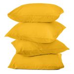 Bird Wing¨ Yellow Color Cushion Cover Set of 4 Soft Cotton for Home Decor Sofa, Bed and Chairs |Decorative Throw Pillow case | Size 14X14 Inch (35.56 x 35.56 cm)