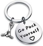 Zuo Bao Field Hockey Keychain Go Puck Yourself Hockey Sticks Charm Hockey Player Gift Hockey Fans Keyring, Hockey Key Chain, Large