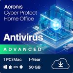 Acronis Cyber Protect Home Office 2023 | Security | 50 GB Cloud-Space | 1 PC/Mac | 1 Year | Windows/Mac/Android/iOS | Internet Security with Backup | Activation Code by email