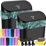 2-Pack Car Trash Can Bin with Lid, 