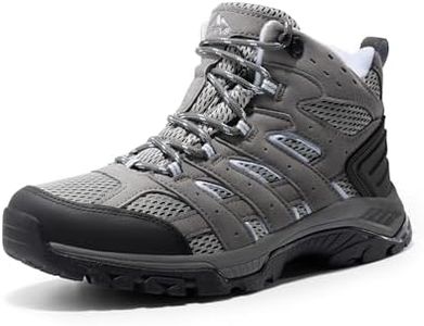 NORTIV 8 Women's Waterproof Hiking Boots Outdoor Trekking Mid Backpacking Mountaineering lightweight boots,Size 5W,Dark Grey-Suede,SNHB2212W