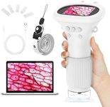 HUTACT Kids Portable Microscope with 2'' Screen - 1000X Digital Handheld Microscope with Prepared Slides Kit, Christmas Birthday Gifts for Kids All Age