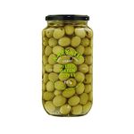 Karyatis Spanish Green Pitted Olives in Brine, Glass Jar, 907g