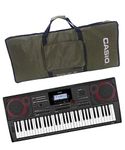 Casio CT-X9000IN 61-Key Portable Keyboard with Carry Case (Olive Green)