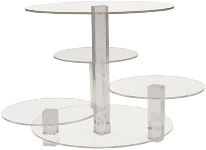 Dino74 Clear Acrylic 4 Tier Cupcake Stand - Round Transparent Dessert Tower, Tea Party Decor, Pastry Display Holder for Birthday, Baby Shower Cupcake Holder