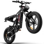 Windone E2 Electric Bike for Adults - 1000W Peak 20" Fat Tire Electric Dirt Ebike, Up to 32KM/H, 75KM Range, 48V 13Ah Removable Battery, All-Terrain E Bike for Commuting & Off-Road, Dark Black