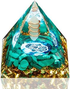 Orgone Pyramid, Small Healing Crystal Pyramid Porstive Energy Generator, Orgonite Pyramid for Resist Stress, Bring Good Luck and Wealth