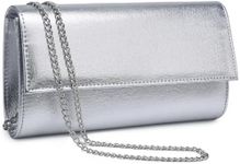 Dasein Women's Evening Bag Glitter Clutch Wedding Bridal Purse Sparkle Cocktail Party Prom Handbag (PU Silver)