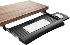 Mount-It! Keyboard Tray Under Desk with Adjustable Mouse Platform – Easy-Glide Sliding Keyboard Drawer Under Desk Slide Out – Ergonomic Under Desk Keyboard Shelf for Office, Gaming, and Workstations