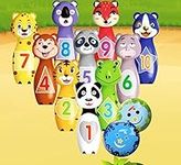 Flex Animal Bowling Set Skittles Game For Kids With 10 Pins And 2 Balls Early Development Indoor Toy Gifts For Children Toddler Girls Boys