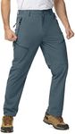 TBMPOY Men's Lightweight Hiking Pants 5 Zip Pockets Stretch Quick Dry Cargo Fishing Pant Outdoor Work Camping Travel, Stone Blue, 40