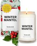 Homesick Scented Candles for Home (Winter Mantel) - 13.75 oz Long-Lasting Soy Wax Blend Jar Candle Gifts for Women & Men for All Occasions, 60-80 Hours Burn Time - Notes of Fraser Fir & Holly Berry