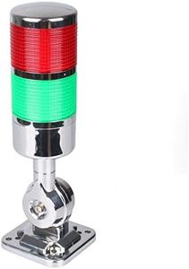 12-24V LED Stack Tower Lights, Industrial Warning Lights, Andon Lights, Column Signal Tower Indicator Lamp Beacon, Continuous/Flashing Light Switchable, 2 Layer (with Buzzer)