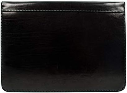 Time Resistance Leather Portfolio - A4 Document Folder - Padfolio - Full Grain Italian Leather Binder - Gift Box Included
