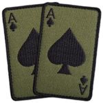 Bluyellow 2Pcs Ace of Spades Patch Death Card, Embroidered Tactical Patches for Military Backpack, Tactical Vest, Military Helmet, Dog Vest Harness, Military Patches with Hook & Loop Fastener, 2x3"