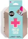 BLINGSTING First AID KIT - Rose Gold Clutch with 75 Essential Medical Supplies, Mini Compact Safety Emergency Case for Tra.