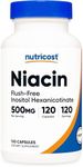 Nutricost Niacin (Flush-Free) Inositol Hexanicotinate 500mg, 120 Capsules, Vitamin B3