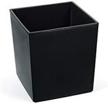 Gordanluk, Low Flowerpot, Square Shiny Gloss Flowerpot with internal liner, indoor plant pot, outdoor plant pots, plastic plant pots (Black, 30 x 30 x 31cm)