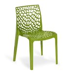 Supreme chairs Web Plastic Chair| Armless Chair for Dining Room Set, Cafe and Restaurents | Weight Bearing Upto 220kg | 6 Months Warranty*| (Color: Mehndi Green | Set of 1 Piece)