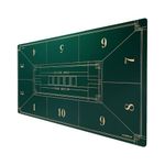 SLOWPLAY Nash Texas Hold'em Poker Mat (Green) | Portable Poker Table Top with Art Deco Layout Print,70 x 35 Inch, Smooth Premium Surface, Noise Reduction, and Carrying Tube for Games Everywhere