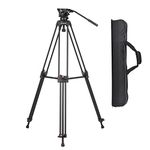 Andoer D1801 Professional Photography Tripod Stand Aluminium Alloy with 360 Degrees Panorama Fluid Hydraulic Bowl Head 3-Section Extendable Max. Height 180cm/71in Load Capacity 10kg for DSLR Cameras