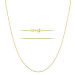 KISPER 24k Gold Cable Link Chain Necklace – Thin, Dainty, Gold Plated Stainless Steel Jewelry for Women & Men with Spring Ring Clasp, 20"