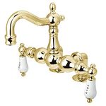 Kingston Brass CC1095T2 Heritage 3-3/8-Inch Center Leg Tub Filler, Polished Brass