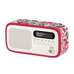 VQ Dexter Portable DAB Radio Mains Powered & Battery Operated. Digital Tick Approved DAB+ & FM Radio. Designer Auto Scan Digital Radio with 60 Presets - Cath Kidston Strawberry Garden