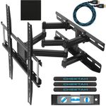 Cheetah Mounts APDAM3B Dual Articulating Arm TV Wall Mount Bracket for 20-65” TVs up to VESA 400 and 115lbs,Mounts on Studs up to 16”, Includes Twisted Veins 10’HDMI Cable and 6” 3-Axis Bubble Level