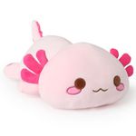 Onsoyours Cute Axolotl Plush, Soft Stuffed Animal Salamander Plush Pillow, Kawaii Plush Toy for Kids (Pink Axolotl A, 19")