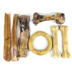 Premium Feeders Long Lasting Natural Dog Treats Variety Pack for Large Dogs - Pork Skin Rolls, Pork Femur, Beef Rib, Pressed bones– Loyalty Treat for Big Dog - High Protein Healthy Chew – Very Durable