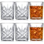 YOUEON Set of 6 Crystal Whiskey Glasses, 10 Oz Old Fashioned Glasses, Rocks Glasses, Bourbon Glasses, Rum Glasses, Scotch Glasses, Clear Drinking Glasses for Cocktails Tequila Rum Liquor Rye and More