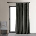 Half Price Drapes VPCH-VET1220-84 Signature Doublewide Blackout Velvet Curtain,Gunmetal Grey,100 X 84