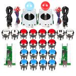 EG Starts Classic Arcade Contest DIY Retropie Cabinet Kits USB Encoder to Joystick PC Games + Chrome Plating LED Illuminated Push Button 1 & 2 Player Coin Buttons For Mame Raspberry Pi Game Project