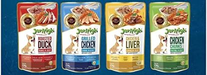 OI MY PETS Jerhigh Wet Food for Dog Combo 4 Pack Chicken and Liver in Gravy, 4 Pack Chicken and Vegetable in Gravy, 4 Pack Chicken Grilled Gravy, 4 Pack Roasted uck Gravy for D Dogs (16x120 g)