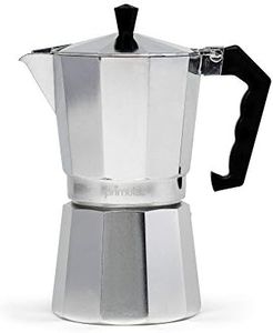 Primula PES-3309 Aluminum Espresso Maker - Aluminum - For Bold, Full Body Espresso – Easy to Use – Makes 9 Cups Silver