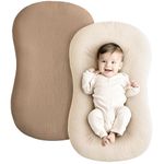 Konssy Muslin Baby Lounger Cover 2 Pack, 100% Cotton Newborn Lounger Cover, Soft and Breathable Removable Slipcover Infant Lounger Cover for Boy, Girl