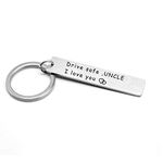 Uncle Keychain Gift, Uncle Christmas Birthday Gifts from Nephew Niece Drive Safe Keyring