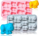 OURASHERO 2 Pack Rhinoceros Shape Silicone Chocolate Molds, Baptism Cake Decorations Cupcake Topper Decoration Silicone Polymer Clay Candy Chocolate Gum Paste Mold for Party Supplies Baby Shower