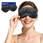 Heated Eye Mask, Cordless Heated Sleep Mask for Dry Eyes, Eye Fatigue, Relaxing Sleep Mask Warm Eye Compress Mask Light Blocking，Washable (Black)