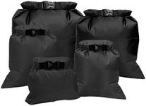 kuou 5Pcs Waterproof Dry Bags, Dry Sack Waterproof Bag Lightweight Dry Bag Snorkeling Bag Drifting Bag Black (1.5L+2.5L+3.5L+4.5L+ 6L)