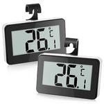 Fridge Thermometer Digital Refrigerator Thermometer, Suplong Digital Waterproof Fridge Freezer Thermometer With Easy to Read LCD Display (Black-2)