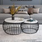 NAMRA ARTS Round Set of Coffee Table Modern Design Center Table Couch Table Stacking Nesting Table for Living Room, Bedroom, or Apartment