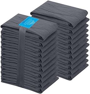 Ruvanti 24 Pack Extra Large Flour Sack Towels 28x28 Inch 100% Cotton Reusable Un Paper Towels, Tea Towels. Dish Cloths are Highly Absorbent. Perfect for Dish Drying, Cleaning, Dish Towels -Grey