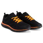 Get Fit Mens Lightweight Gym Fitness Athletic Comfort Cushioned Trainers - Black/Orange - 10