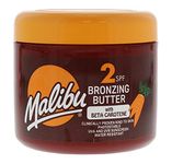 Malibu Sun SPF 2 Bronzing Fast Tanning Body Butter with Beta Carotene, Water Resistant, Tropical Coconut Fragrance, 300ml