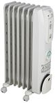 DELONGHI Quiet 1500W, Adjustable Thermostat, 3 Heat Settings, Energy Saving, Safety Features Oil-Filled Radiator Space Heater (Light Gray, Comfort Temp)