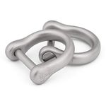 TISUR D-Rings with Screw Shackle,U Shape Key Chains Rings,Car Keys tools,Small Dog Collar Ring,Buckle 2 pcs(matte)